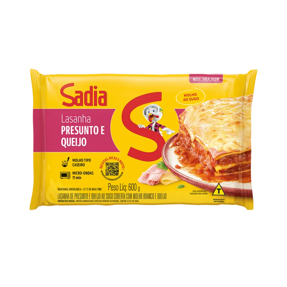 Lasanha Sadia Presunto e Queijo 600g